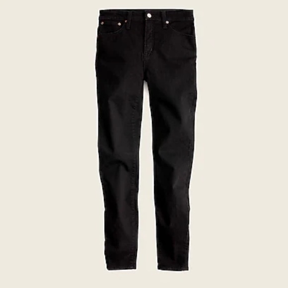 J. Crew Curvy Toothpick Jeans Stretch Ankle Length High Rise Black Size 37 - Picture 1 of 11